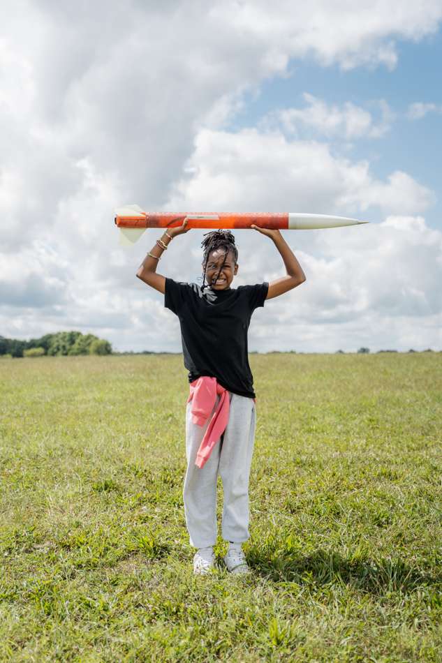 Builder and her rocket
