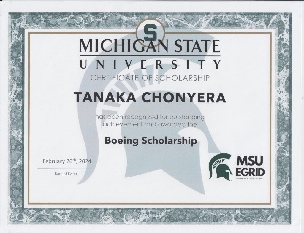 Boeing scholarship award